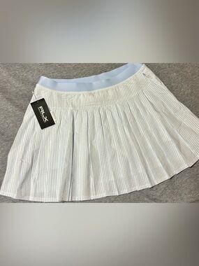 NWT Ralph Lauren Light Blue & White Striped Circle Skirt (Golf/ Tennis/ Casual)